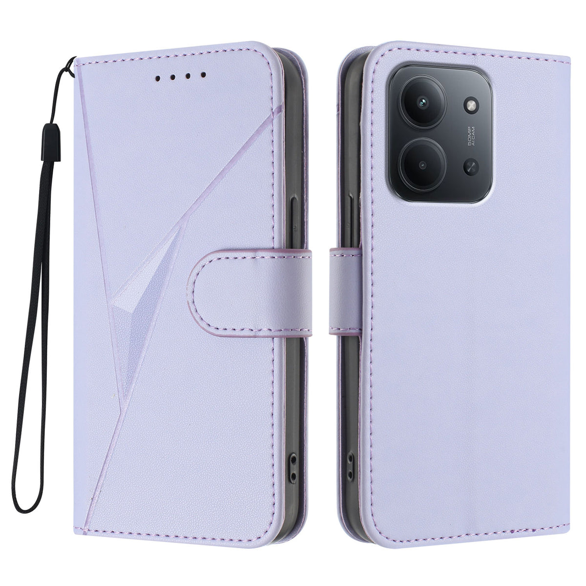 Xiaomi Redmi 15C 5G (EU) (173 mm) / Xiaomi Redmi 15C 4G (EU) (173 mm) fodral triangulärt läderfodral med snodd