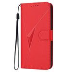 For Xiaomi 15T Case Triangle Imprint Leather Phone Cover with Lanyard