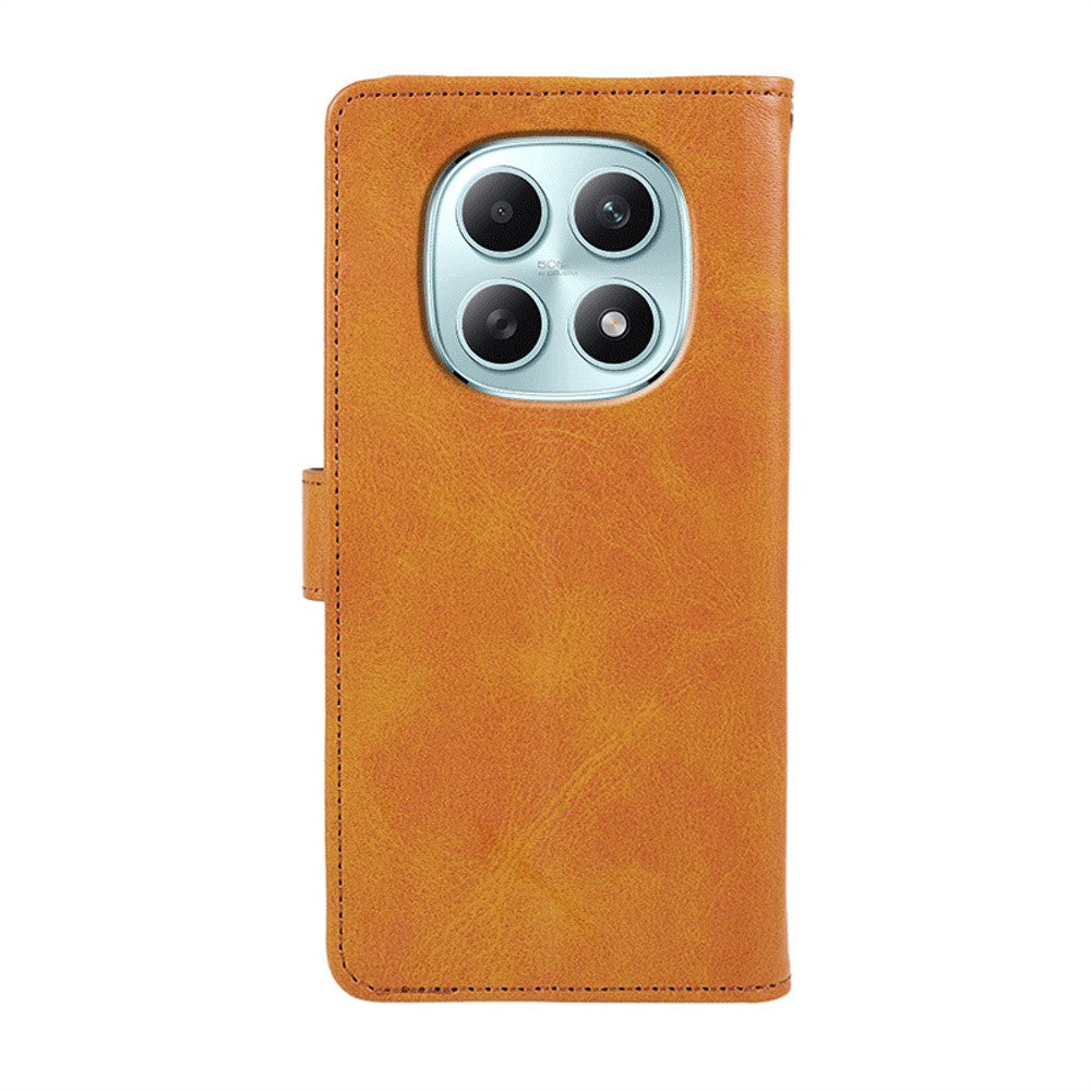 Xiaomi Poco M8 5G / Redmi Note 15 5G (Global) / 15 4G (Global) fodral, plånboksfodral i PU-läder med kalvstruktur och handledsrem
