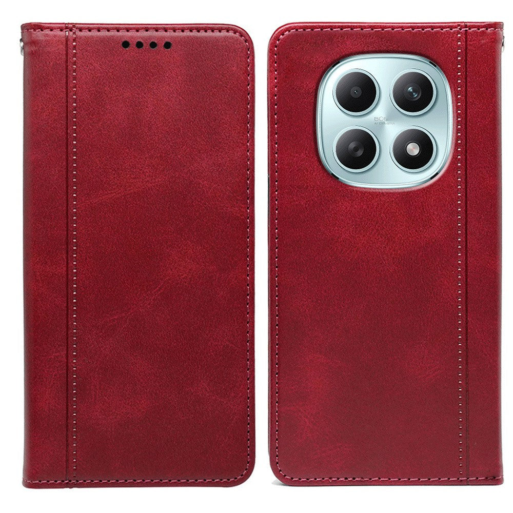 For Xiaomi Poco M8 5G / Redmi Note 15 5G (Global) / 15 4G (Global) Case Hidden Magnetic Closure Calf Texture Leather Phone Cover