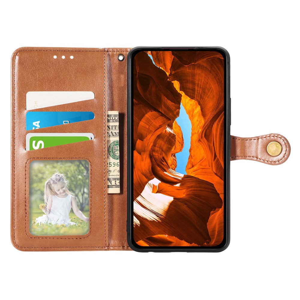 Phone Case For Xiaomi Redmi 15C 4G (EU) (173mm) / 15C 5G (EU) (173mm) / Poco C85 4G (173mm) Wallet Stand Leather Cover with Wrist Strap