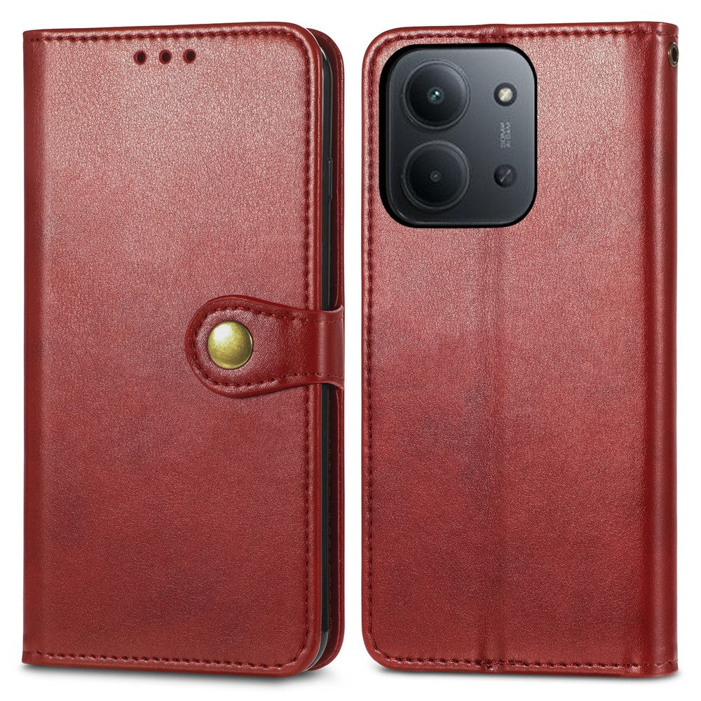 Phone Case For Xiaomi Redmi 15C 4G (EU) (173mm) / 15C 5G (EU) (173mm) / Poco C85 4G (173mm) Wallet Stand Leather Cover with Wrist Strap