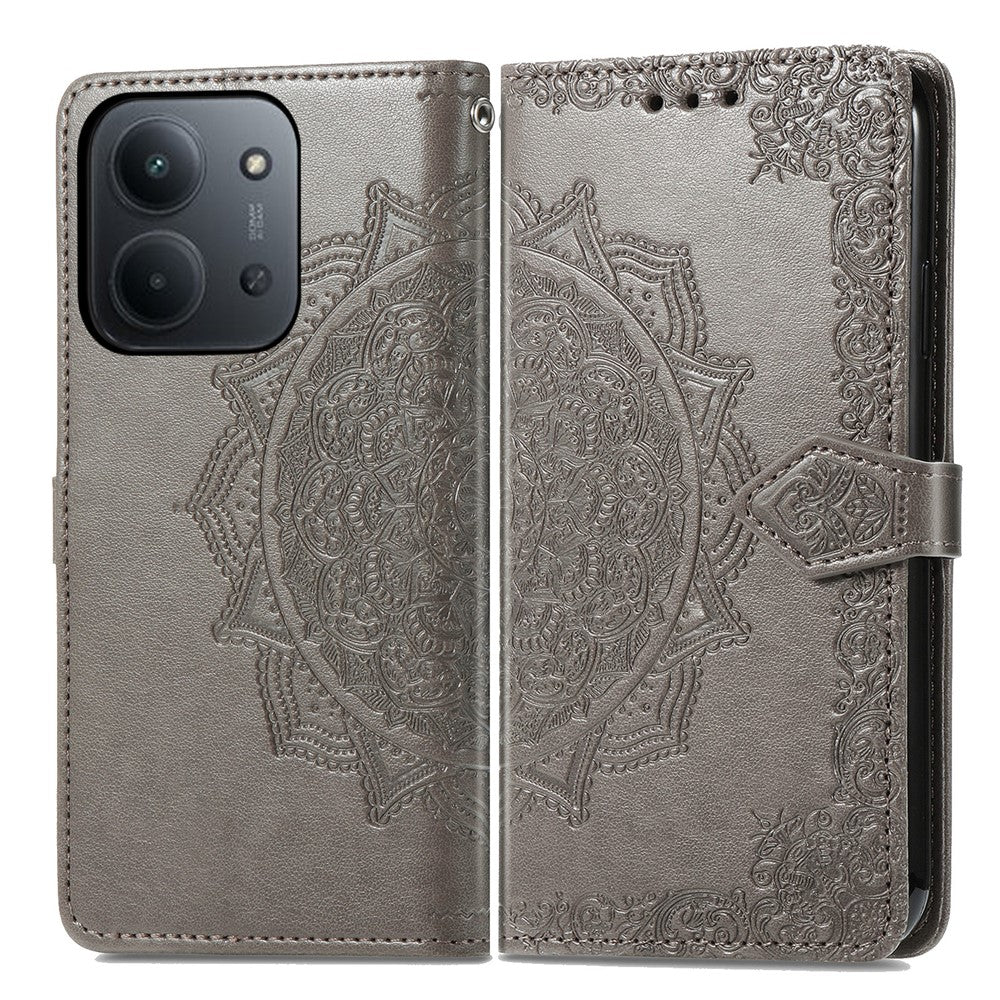 For Xiaomi Redmi 15C 4G (Global) (171mm) / Poco C85 4G (171mm) Case Wallet Mandala Flower Leather Phone Cover Stand View