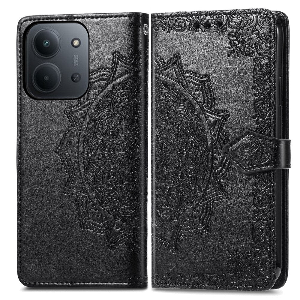 For Xiaomi Redmi 15C 4G (Global) (171mm) / Poco C85 4G (171mm) Case Wallet Mandala Flower Leather Phone Cover Stand View
