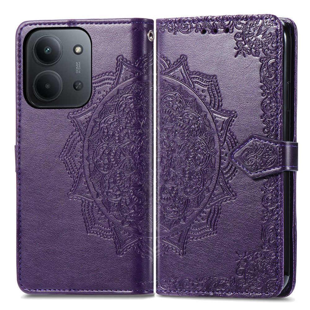For Xiaomi Redmi 15C 4G (Global) (171mm) / Poco C85 4G (171mm) Case Wallet Mandala Flower Leather Phone Cover Stand View