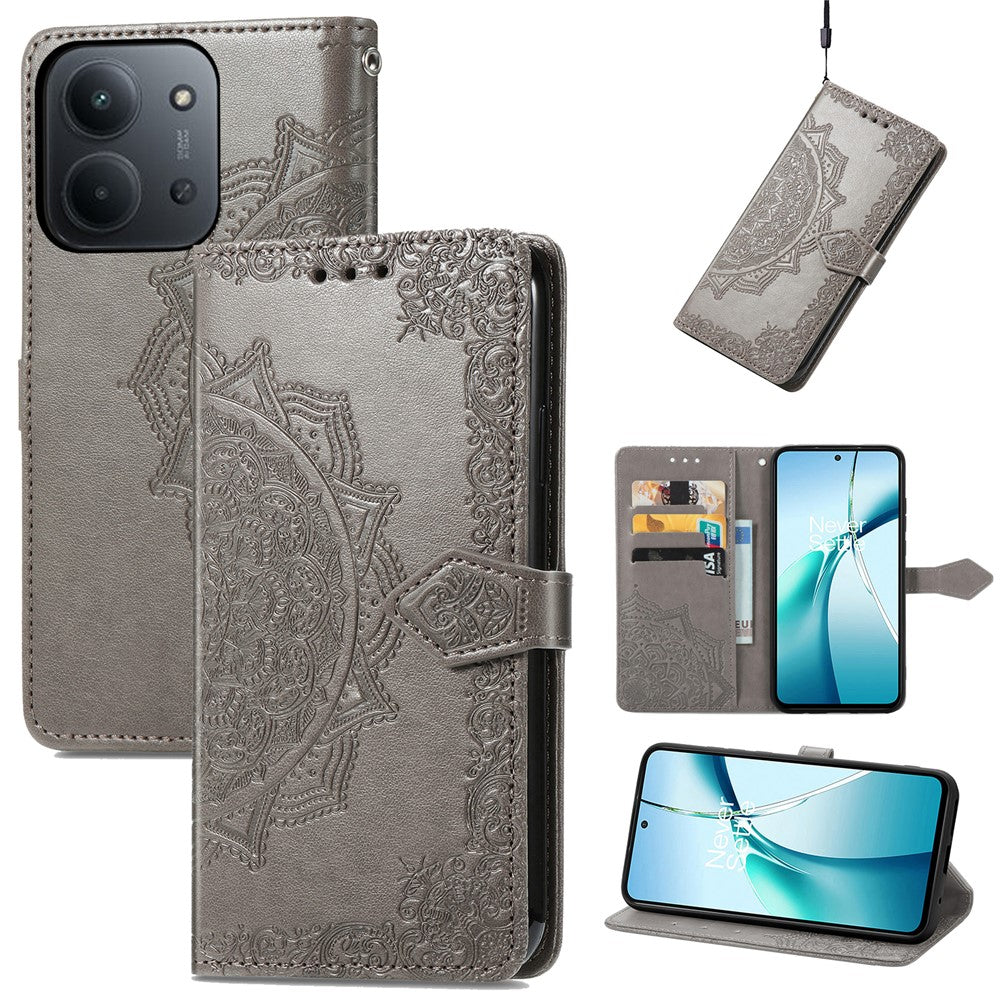 Phone Case For Xiaomi Redmi 15C 4G (EU) (173mm) / 15C 5G (EU) (173mm) / Poco C85 4G (173mm) Wallet Mandala Flower Leather Cover Stand View
