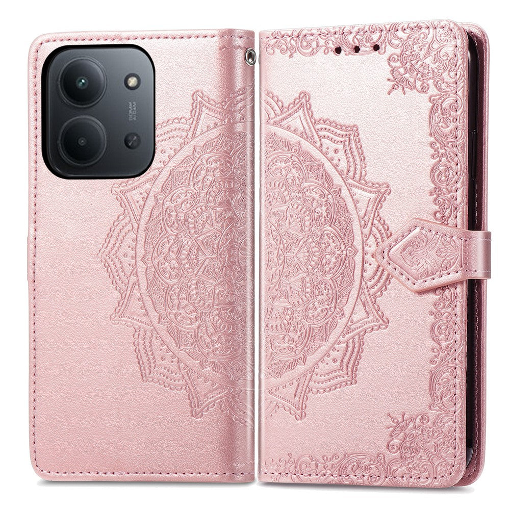 Phone Case For Xiaomi Redmi 15C 4G (EU) (173mm) / 15C 5G (EU) (173mm) / Poco C85 4G (173mm) Wallet Mandala Flower Leather Cover Stand View