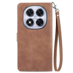For Xiaomi Poco M8 Pro 5G / Redmi Note 15 Pro+ 5G (Global) Zipper Wallet Case with Strap Flower Imprint PU Leather Phone Cover