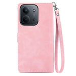 For Xiaomi Redmi 15C 4G (Global) (171mm)  /  Poco C85 4G (171mm) Zipper Wallet Case with Strap Flower Imprint PU Leather Phone Cover