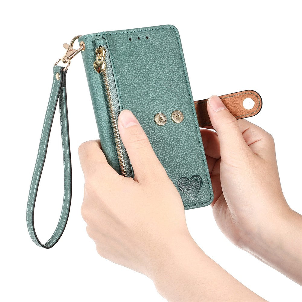 For Xiaomi Redmi 15C 4G (Global) (171mm)  /  Poco C85 4G (171mm) Case RFID Blocking Zipper Pocket Leather Wallet Phone Cover with Strap
