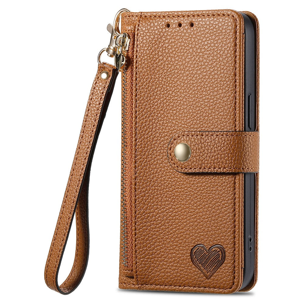 For Xiaomi Redmi 15C 4G (EU) (173mm)  /  15C 5G (EU) (173mm) Case RFID Blocking Zipper Pocket Leather Wallet Phone Cover with Strap