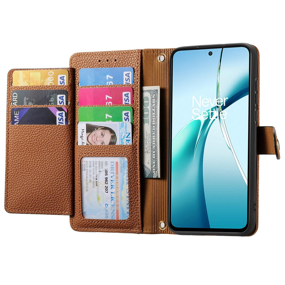 For Xiaomi Redmi 15C 4G (EU) (173mm)  /  15C 5G (EU) (173mm) Case RFID Blocking Zipper Pocket Leather Wallet Phone Cover with Strap