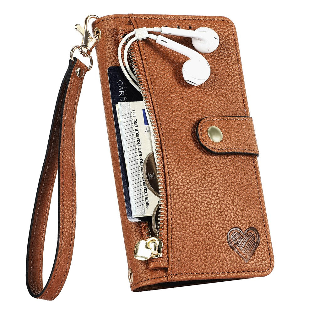 For Xiaomi Redmi 15C 4G (EU) (173mm)  /  15C 5G (EU) (173mm) Case RFID Blocking Zipper Pocket Leather Wallet Phone Cover with Strap