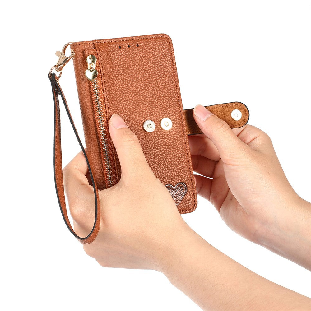 For Xiaomi Redmi 15C 4G (EU) (173mm)  /  15C 5G (EU) (173mm) Case RFID Blocking Zipper Pocket Leather Wallet Phone Cover with Strap