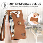 For Xiaomi Redmi 15C 4G (EU) (173mm)  /  15C 5G (EU) (173mm) Case RFID Blocking Zipper Pocket Leather Wallet Phone Cover with Strap