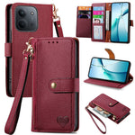 For Xiaomi Redmi 15C 4G (EU) (173mm)  /  15C 5G (EU) (173mm) Case RFID Blocking Zipper Pocket Leather Wallet Phone Cover with Strap