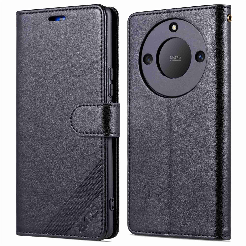 AZNS Stand Wallet Phone Case for Honor X40 5G , Shockproof Textured PU Leather Folio Flip Protective Cover