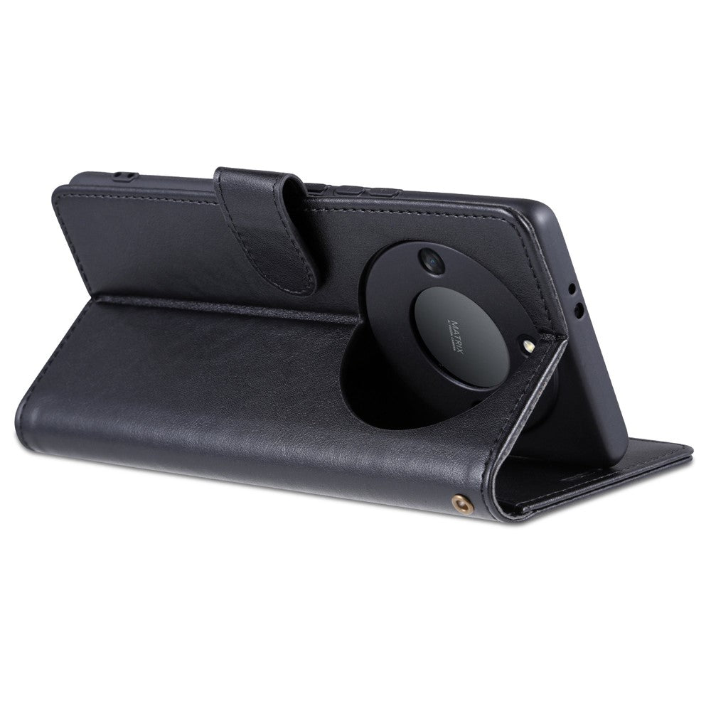 AZNS Stand Wallet Phone Case for Honor X40 5G , Shockproof Textured PU Leather Folio Flip Protective Cover