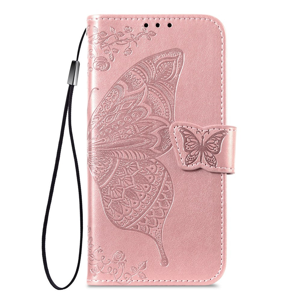 For Xiaomi Poco M8 Pro 5G / Redmi Note 15 Pro+ 5G (Global) Case with Strap Butterfly Pattern PU Leather Wallet Phone Cover
