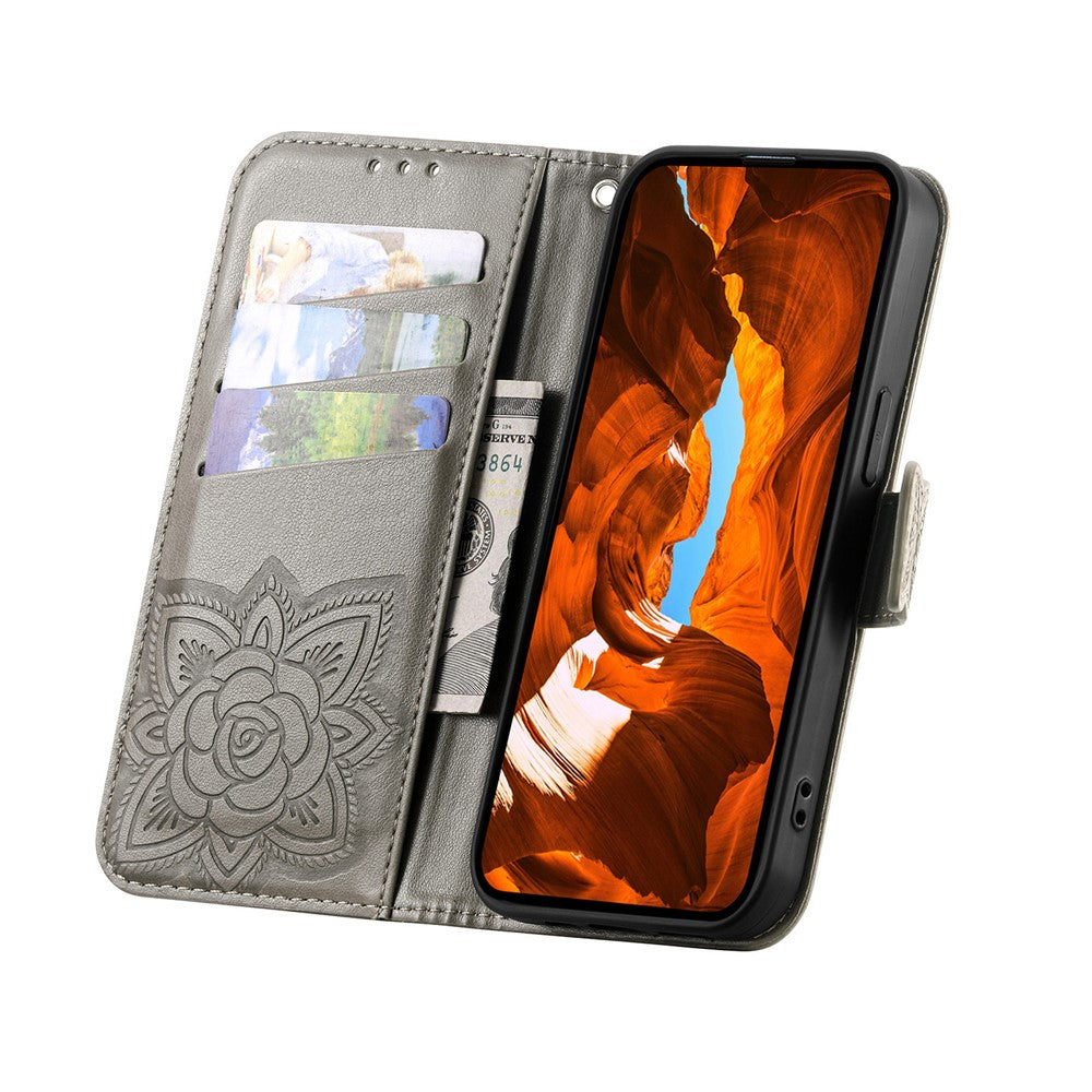 For Xiaomi Redmi 15C 4G (EU) (173mm)  /  15C 5G (EU) (173mm) Case with Strap Butterfly Pattern PU Leather Wallet Phone Cover