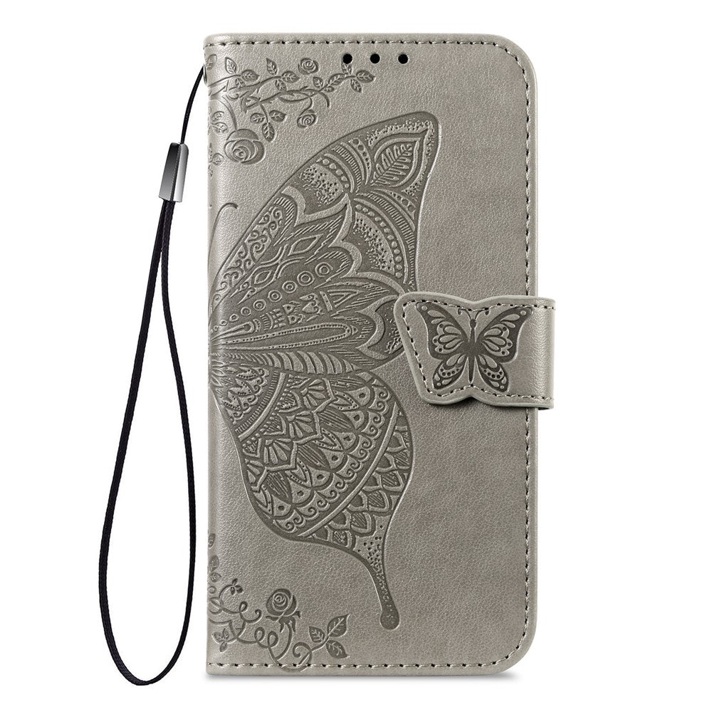 For Xiaomi Redmi 15C 4G (EU) (173mm)  /  15C 5G (EU) (173mm) Case with Strap Butterfly Pattern PU Leather Wallet Phone Cover