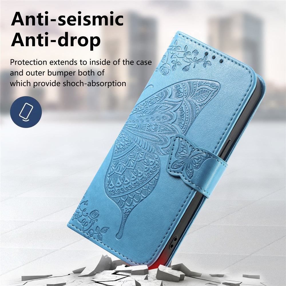 For Xiaomi Redmi 15C 4G (Global) (171mm)  /  Poco C85 4G (171mm) Case with Strap Butterfly Pattern PU Leather Wallet Phone Cover