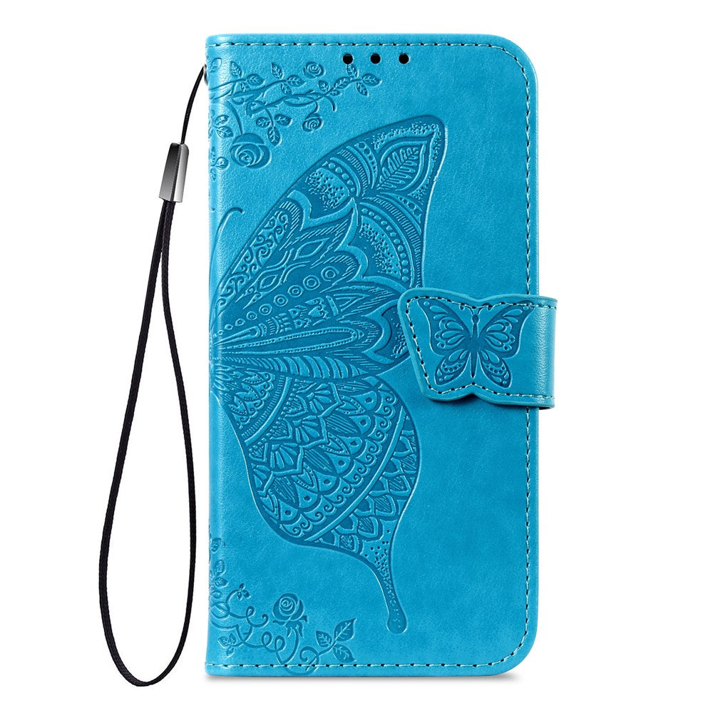 For Xiaomi Redmi 15C 4G (Global) (171mm)  /  Poco C85 4G (171mm) Case with Strap Butterfly Pattern PU Leather Wallet Phone Cover