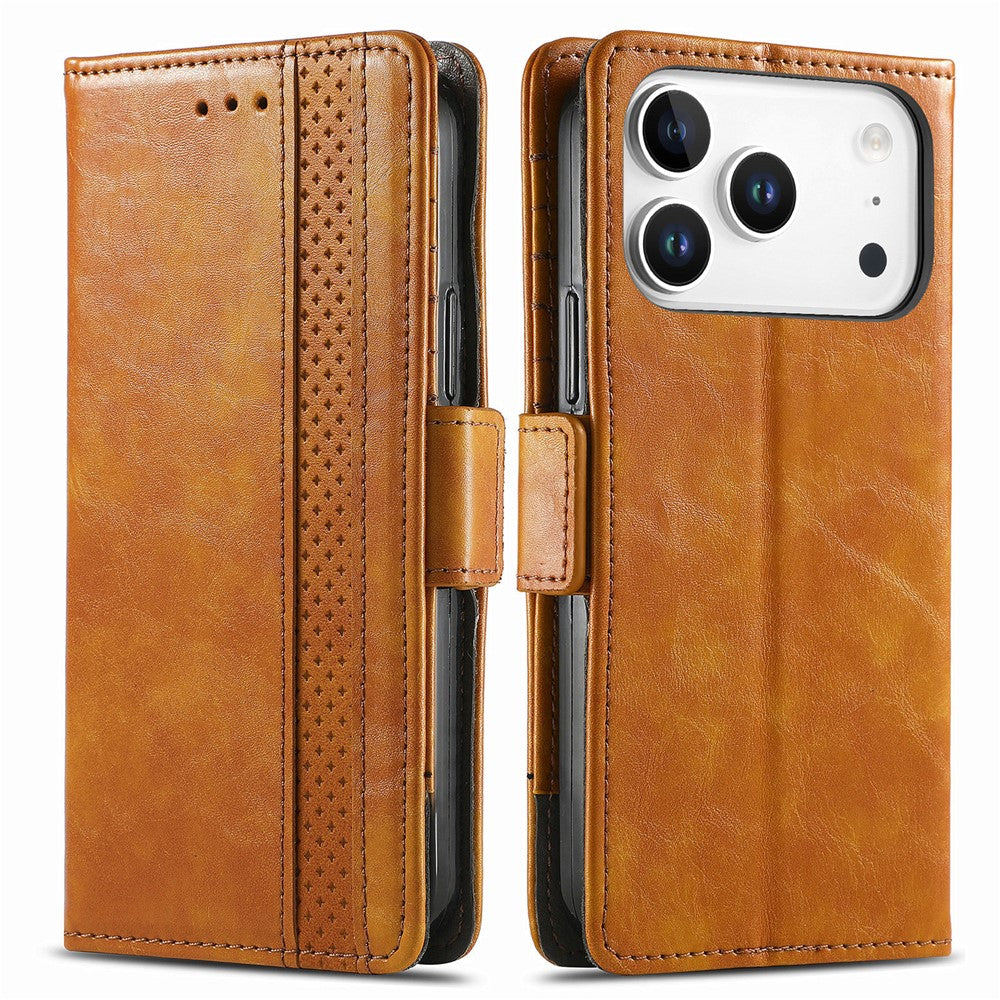 CASENEO For iPhone 18 Pro Max / 17 Pro Max Phone Cases PU Leather Cover Stand with RFID Blocking Wallet