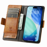 CASENEO For iPhone 18 Pro Max / 17 Pro Max Phone Cases PU Leather Cover Stand with RFID Blocking Wallet