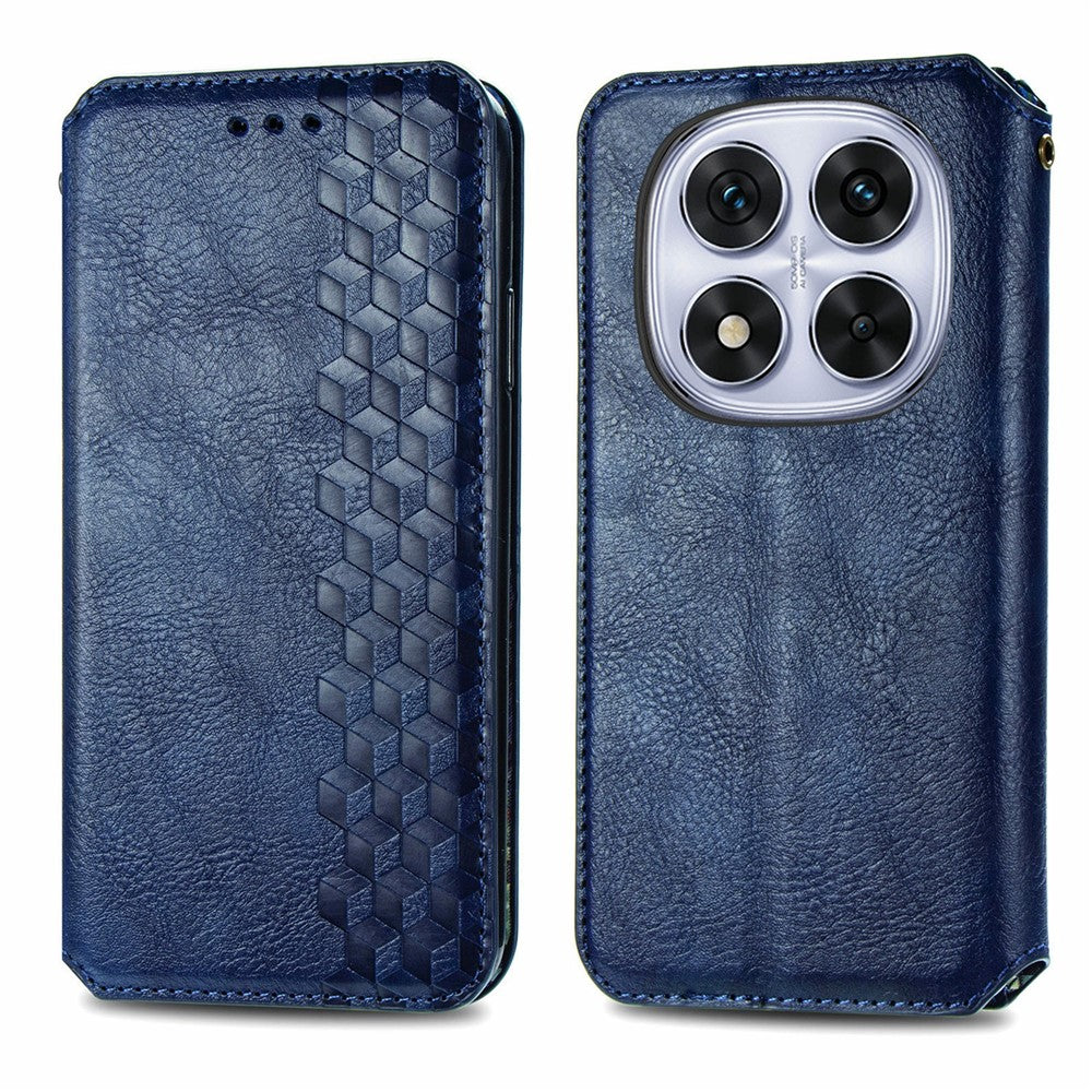 For Xiaomi Poco M8 Pro 5G / Redmi Note 15 Pro+ 5G (Global) Case Rhombus Imprint PU Leather Wallet Phone Cover