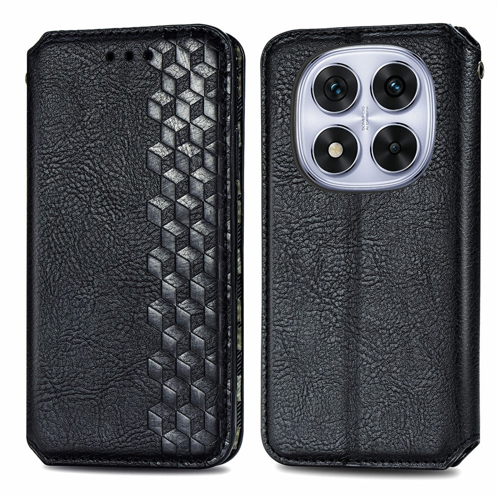 For Xiaomi Poco M8 Pro 5G / Redmi Note 15 Pro+ 5G (Global) Case Rhombus Imprint PU Leather Wallet Phone Cover
