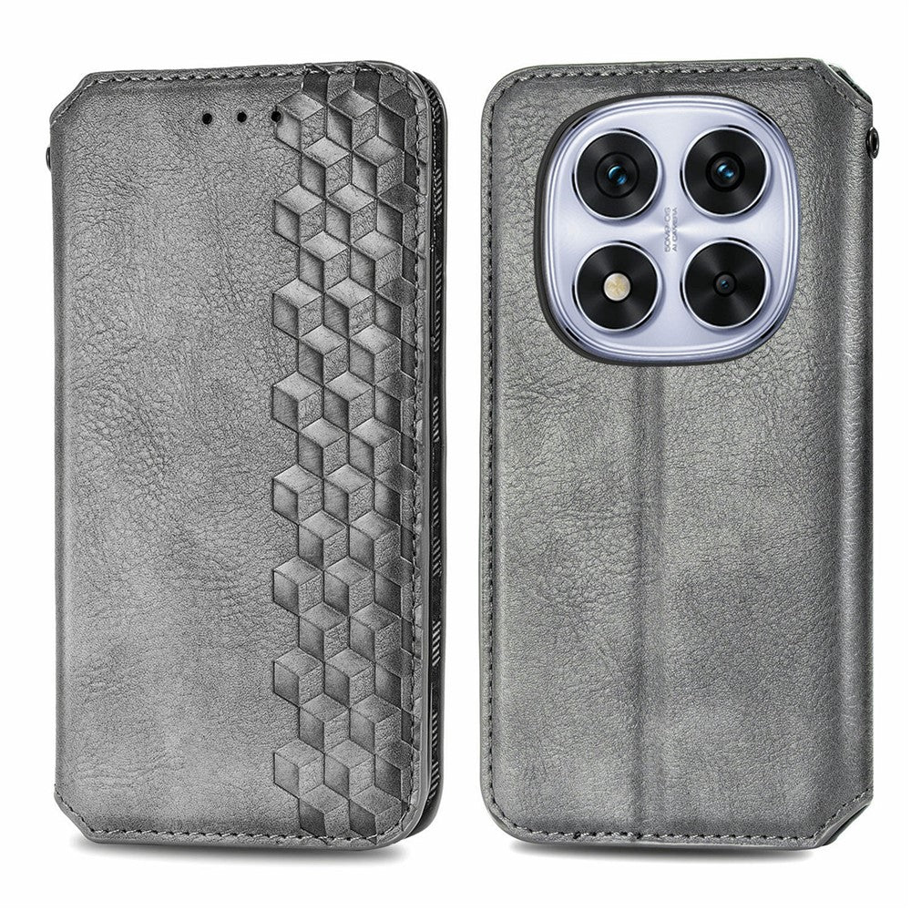 For Xiaomi Poco M8 Pro 5G / Redmi Note 15 Pro+ 5G (Global) Case Rhombus Imprint PU Leather Wallet Phone Cover