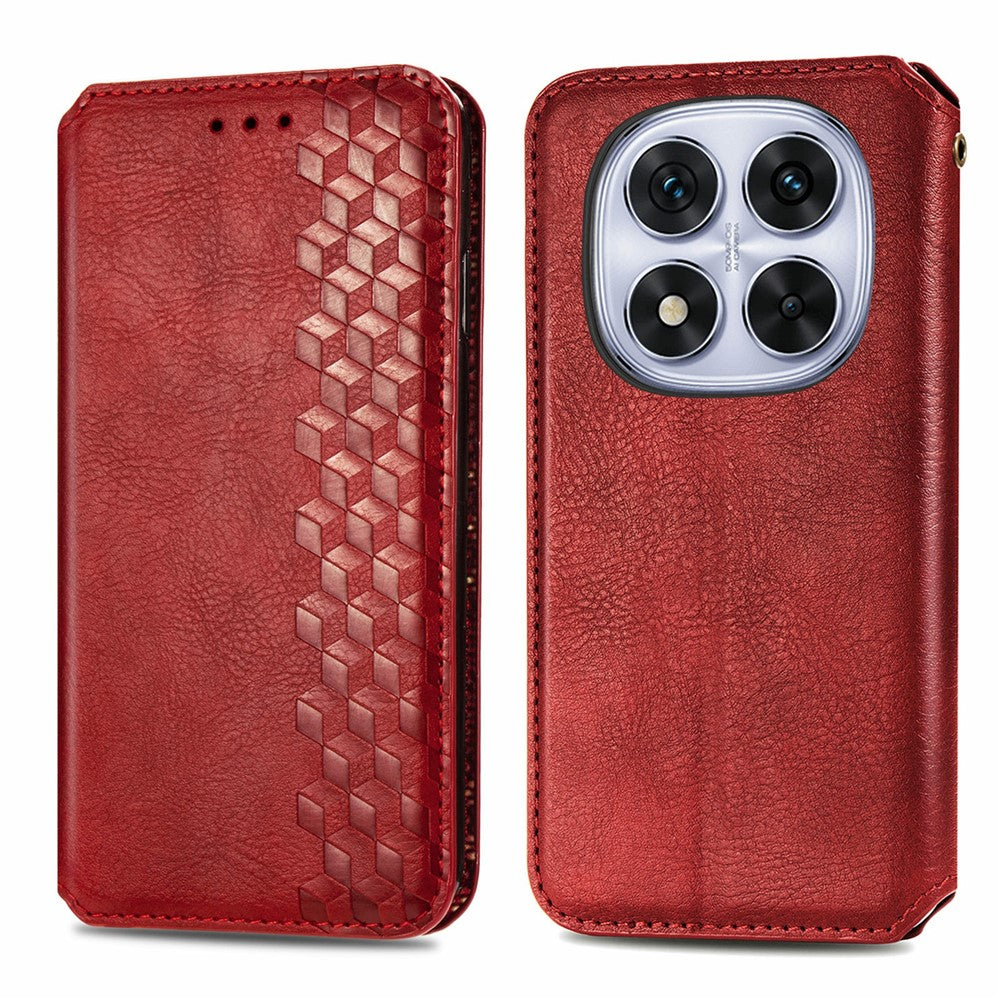 For Xiaomi Poco M8 Pro 5G / Redmi Note 15 Pro+ 5G (Global) Case Rhombus Imprint PU Leather Wallet Phone Cover