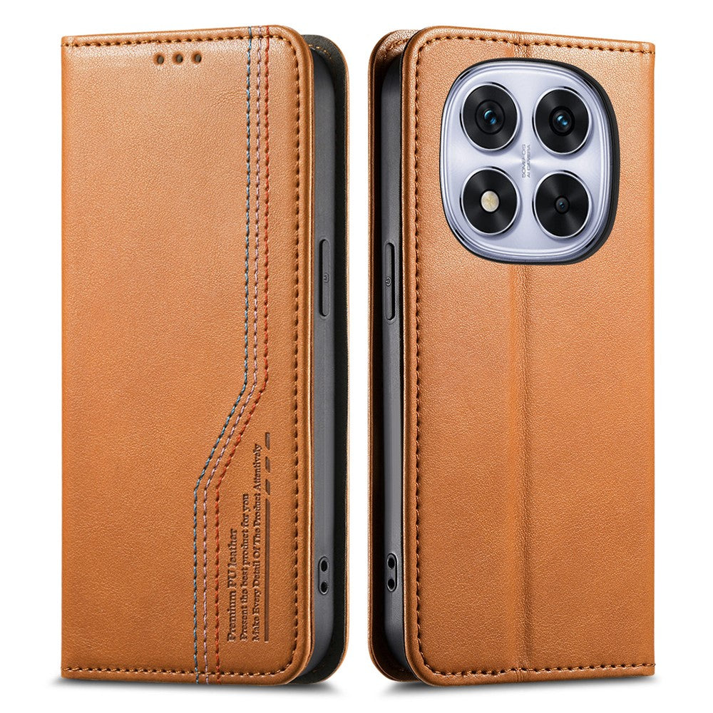 For Xiaomi Poco M8 Pro 5G / Redmi Note 15 Pro+ 5G (Global) Case Wallet Tri-Color Stitching Leather Phone Cover with Elastic Wristband
