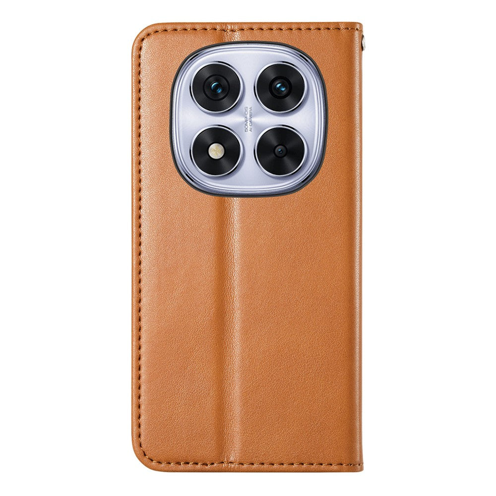 For Xiaomi Poco M8 Pro 5G / Redmi Note 15 Pro+ 5G (Global) Case Wallet Tri-Color Stitching Leather Phone Cover with Elastic Wristband