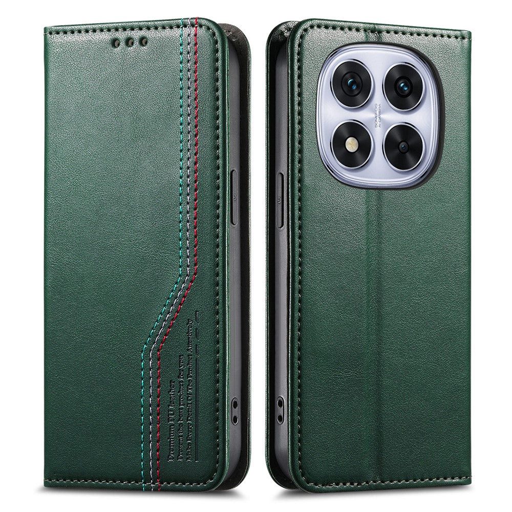 For Xiaomi Poco M8 Pro 5G / Redmi Note 15 Pro+ 5G (Global) Case Wallet Tri-Color Stitching Leather Phone Cover with Elastic Wristband