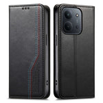Xiaomi Redmi 15C 4G (Global) (171mm) / Poco C85 4G (171mm) Plånboksfodral, trefärgat läderfodral med elastiskt armband