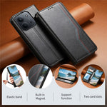 Xiaomi Redmi 15C 4G (Global) (171mm) / Poco C85 4G (171mm) Plånboksfodral, trefärgat läderfodral med elastiskt armband
