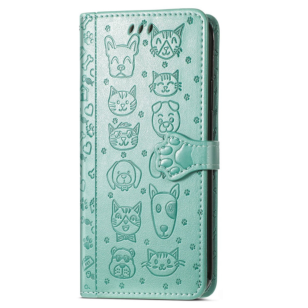 Phone Case For Xiaomi Redmi 15C 4G (EU) (173mm) / 15C 5G (EU) (173mm) / Poco C85 4G (173mm) Flip Wallet Leather Cover with Cute Cat Dog Pattern