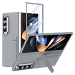For Samsung Galaxy Z Fold4 5G Phone Case Kickstand PC Cover with Tempered Glass Screen Protector