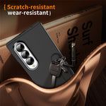 For Samsung Galaxy Z Fold3 5G Phone Case Kickstand PC Cover with Tempered Glass Screen Protector