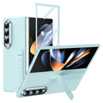 For Samsung Galaxy Z Fold3 5G Phone Case Kickstand PC Cover with Tempered Glass Screen Protector