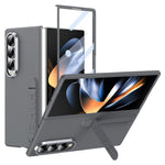 For Samsung Galaxy Z Fold3 5G Phone Case Kickstand PC Cover with Tempered Glass Screen Protector