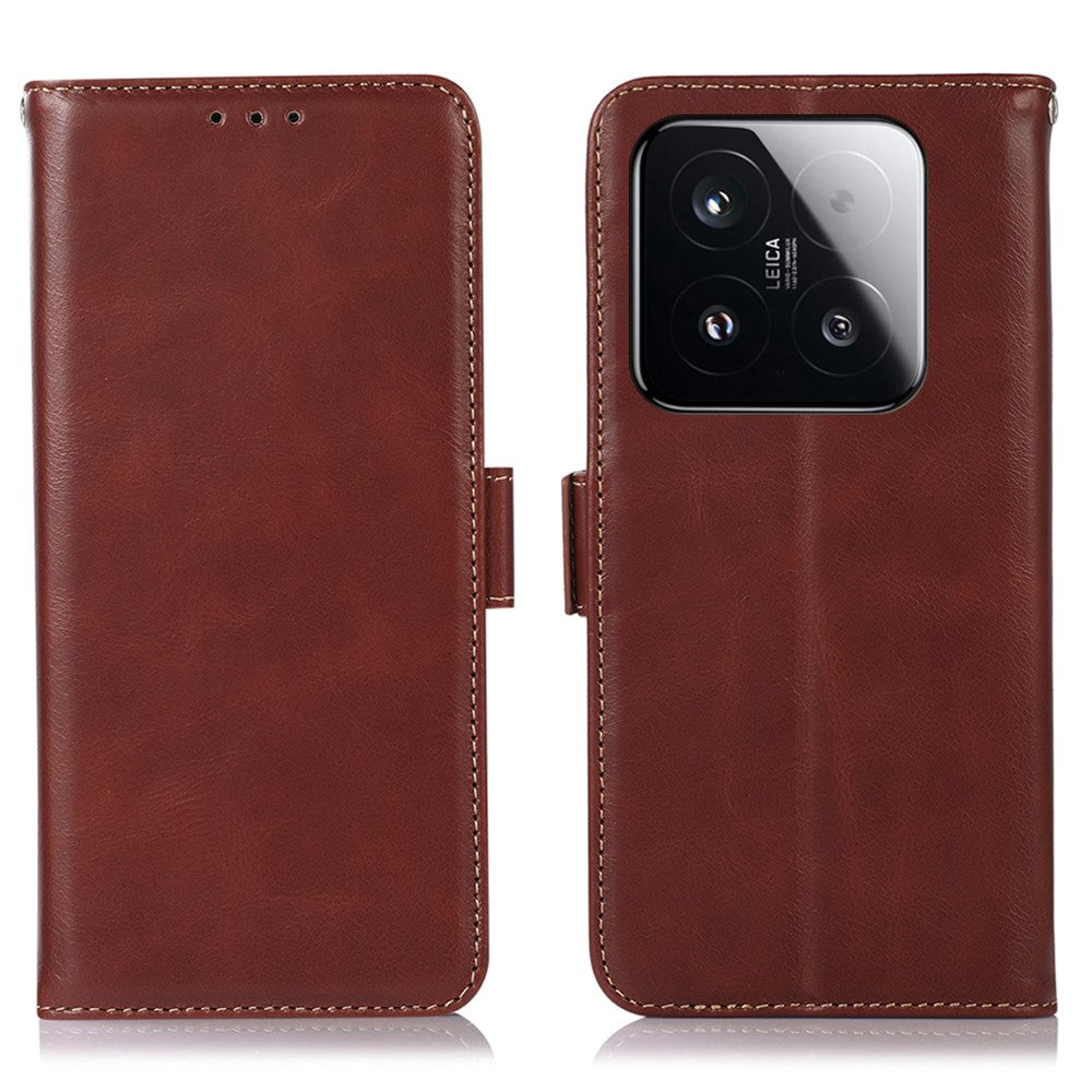 For Xiaomi 15T Case RFID Blocking Genuine Cow Leather Wallet Phone Cover