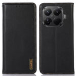 KHAZNEH For Xiaomi 15T Pro Case Wallet Genuine Cow Leather Phone Cover Nappa Texture