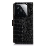 For Xiaomi 15T Case RFID Blocking Wallet Crocodile Texture Genuine Cow Leather Phone Cover
