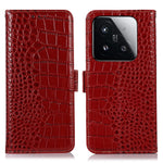 For Xiaomi 15T Case RFID Blocking Wallet Crocodile Texture Genuine Cow Leather Phone Cover