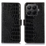 For Xiaomi 15T Pro Case RFID Blocking Wallet Crocodile Texture Genuine Cow Leather Phone Cover