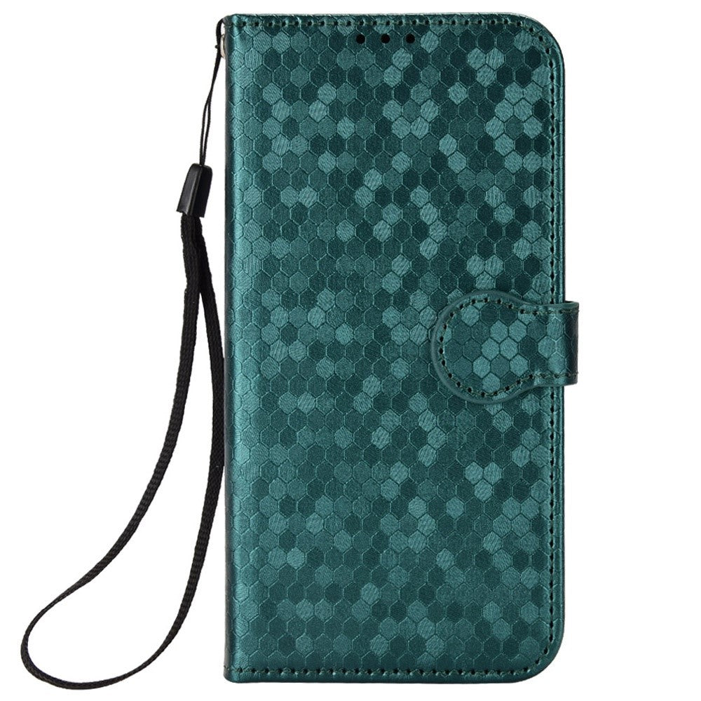 For Honor Play 40 Plus 5G Dot Pattern Imprinted PU Leather Case Stand Wallet Magnetic Flip Folio Phone Cover with Strap