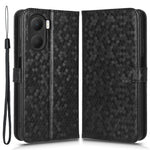 For Honor Play 40 Plus 5G Dot Pattern Imprinted PU Leather Case Stand Wallet Magnetic Flip Folio Phone Cover with Strap